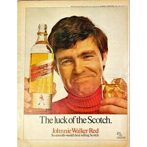 Johnnie Walker Red "The Luck of the Scotch" Vintage Print Ad 1970